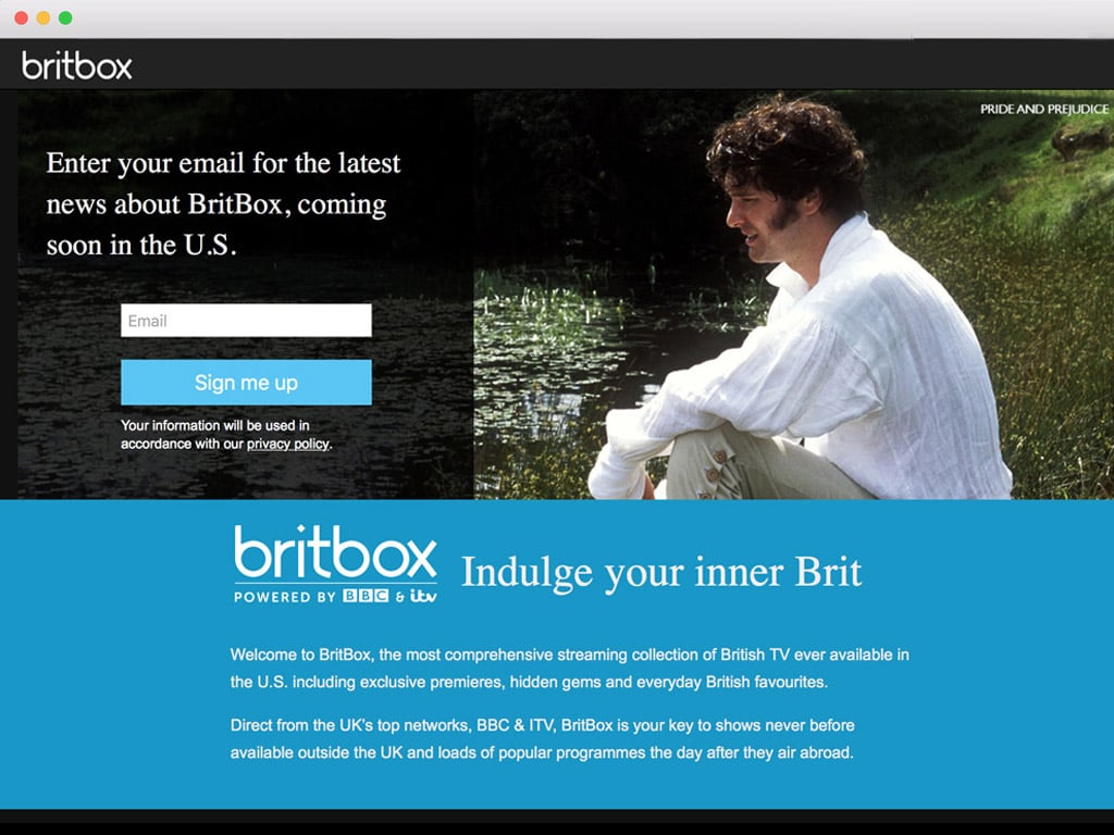 Prior to launch, BritBox, a subscription video on-demand service owned by BBC Studios and ITV, wanted a way for potential subscribers to sign up for product updates