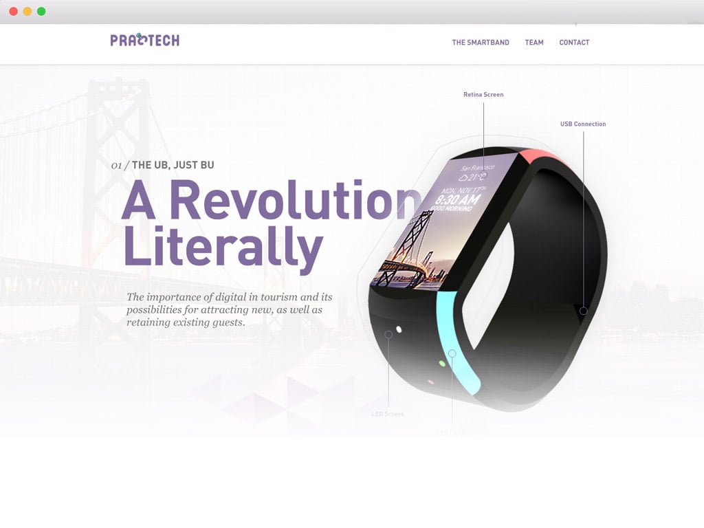 Practech was a smart watch project before smart watches were a thing, and they needed a site for information and lead generation